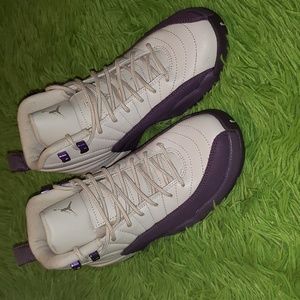 Nike Air Jordan 12 Desert Sand Pro Purple youth sneakers shoes size 5